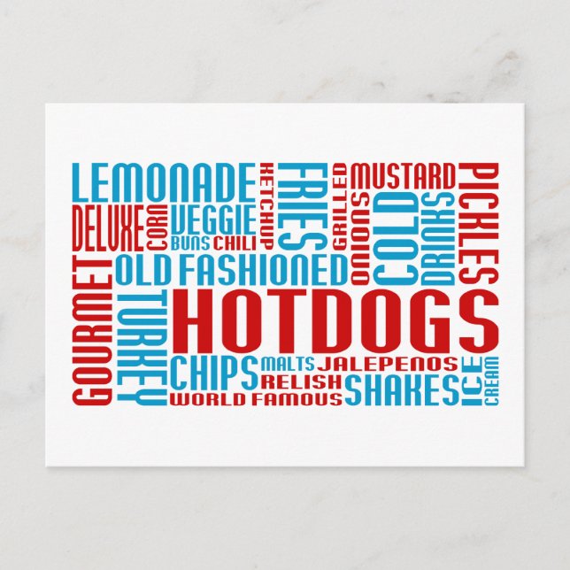 Postal ChitChat de hot dogs (Anverso)