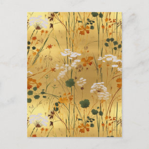 Postal Chiyogami de flores silvestres