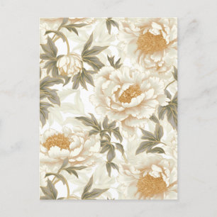 Postal Chiyogami Peony Blanco