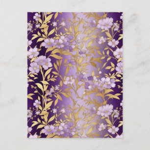 Postal Chiyogami Purple Floral