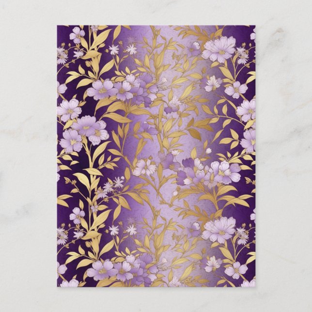 Postal Chiyogami Purple Floral (Anverso)