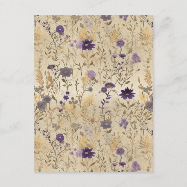 Postal Chiyogami violeta (Anverso)