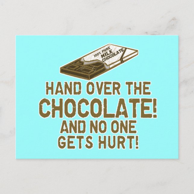 Postal Chocoholic de chocolate (Anverso)