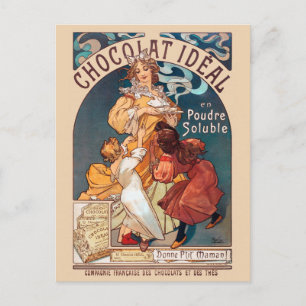 Postal Chocolat idéal Francia Arte Nuevo Vintage Arte de