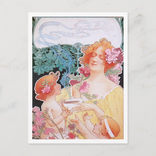 Postal Chocolate ~ Anuncio de bebida de chocolate calient (Anverso)