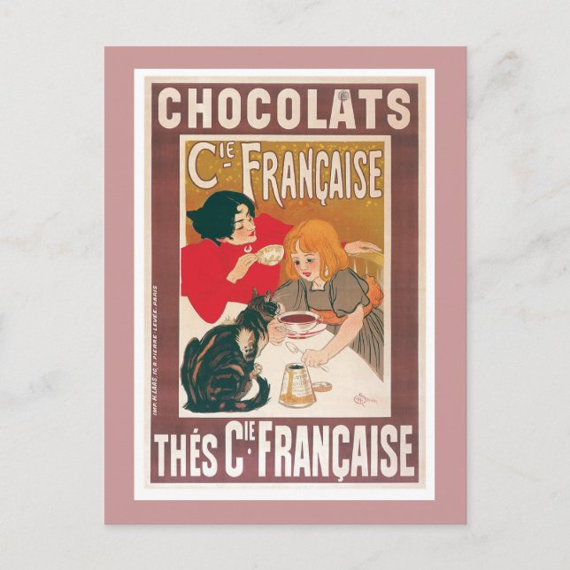 Postal Chocolate ~ Anuncio de bebida de chocolate calient (Anverso)