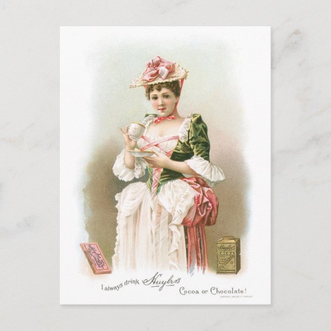 Postal Chocolate ~ Anuncio de bebida de chocolate calient (Anverso)