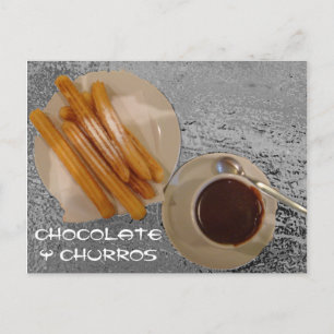 Postal Chocolate Caliente con Churros