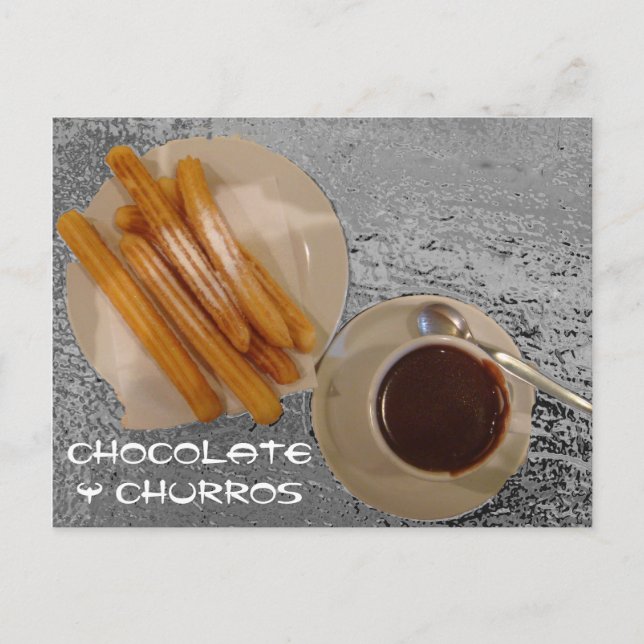 Postal Chocolate Caliente con Churros (Anverso)