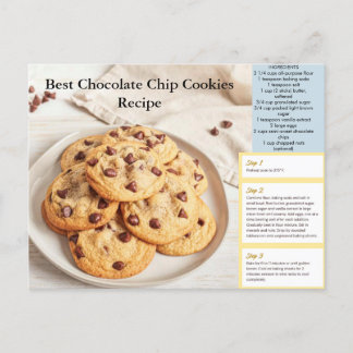 Postal Chocolate Chip Cookie Recipe Postcard