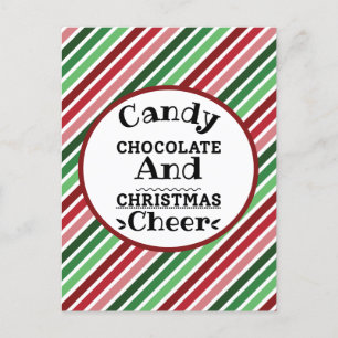 Postal Chocolate con caramelos y Navidades vitorean