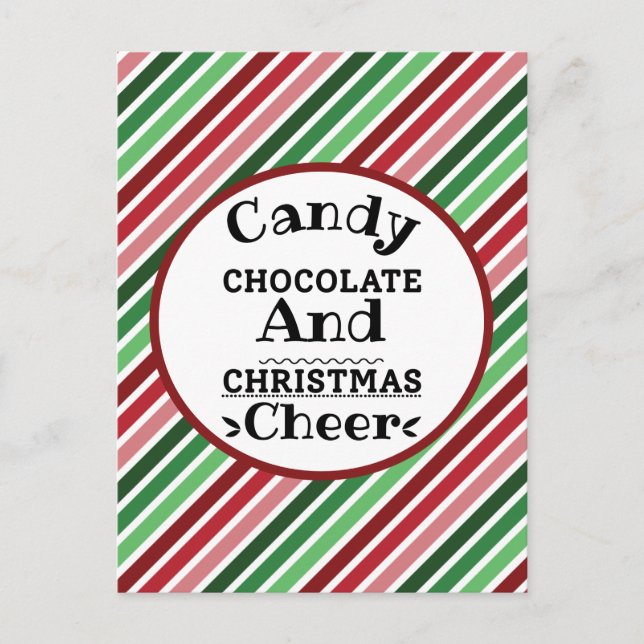 Postal Chocolate con caramelos y Navidades vitorean (Anverso)