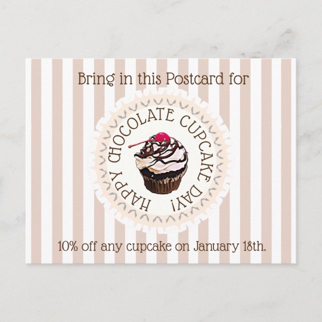 Postal Chocolate Cupakes Day 18 de octubre Empresa de cup (Anverso)