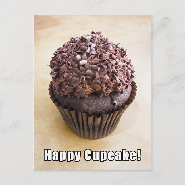 Postal Chocolate Curl Chocolate Happy Cupcake (Anverso)