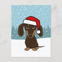 Postal Chocolate Dachshund Holiday Cute Wiener Dog Person