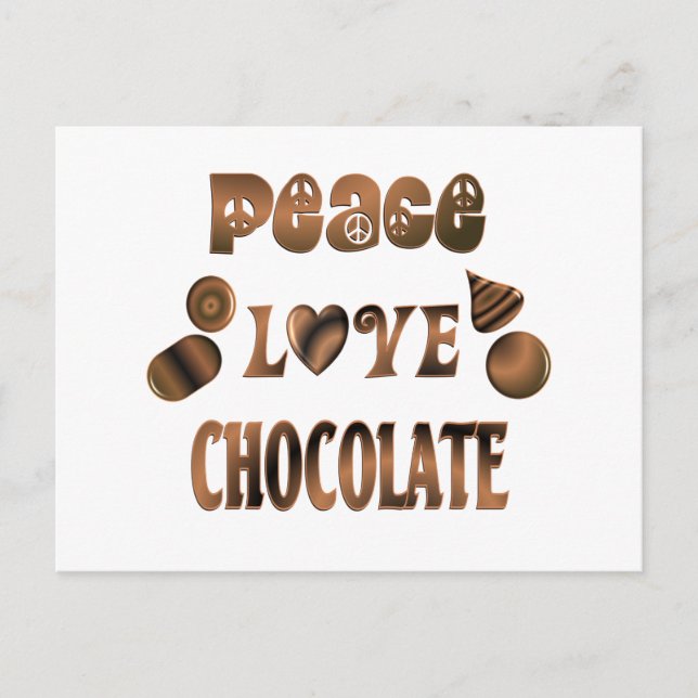 Postal Chocolate de amor por la paz (Anverso)