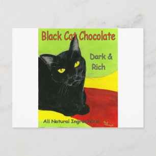 Postal Chocolate de gato negro, oscuro y rico