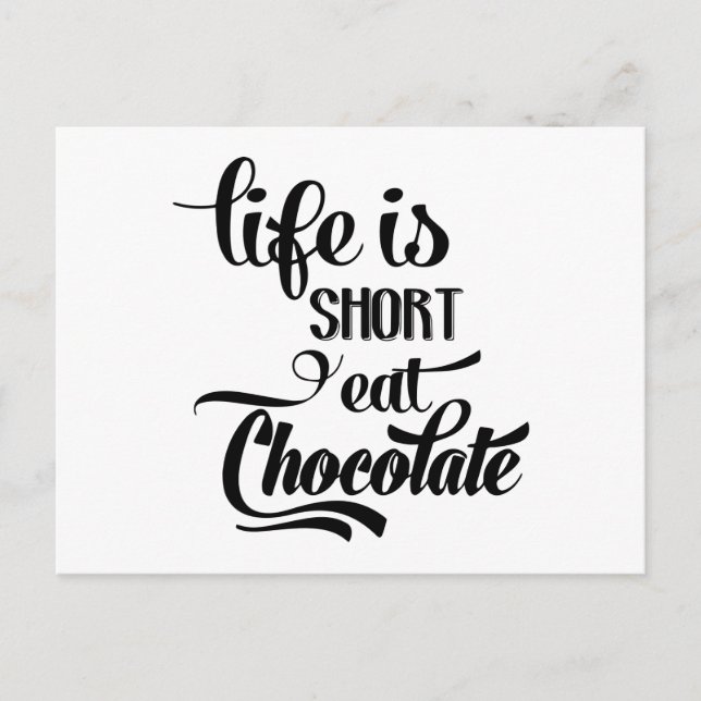 Postal Chocolate gracioso - Te amo pensando en ti (Anverso)