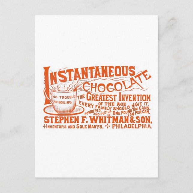Postal ¡Chocolate Instantáneo! (Anverso)