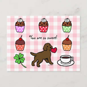 Postal Chocolate Lab Personalizado de corazón de cachorro