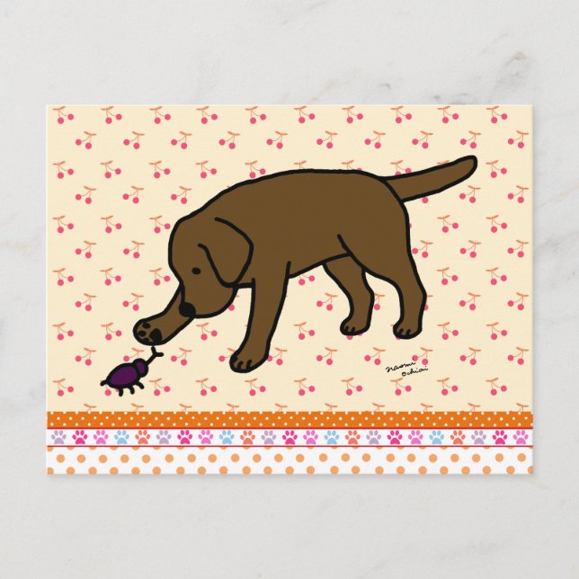 Postal Chocolate Labrador Friendly (Anverso)
