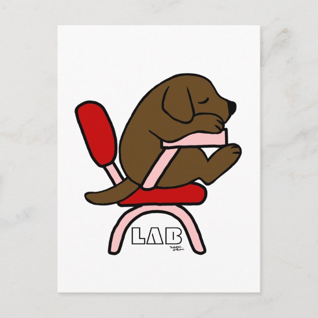 Postal Chocolate Labrador Student 2 Personalizado (Anverso)