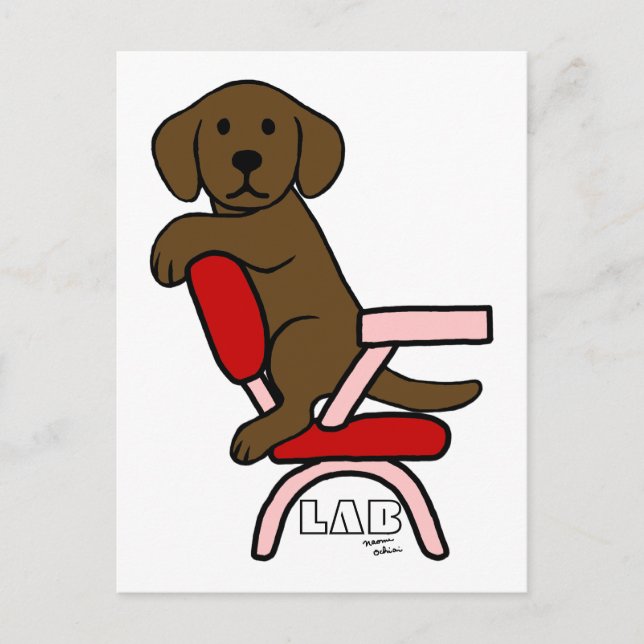 Postal Chocolate Labrador Student 3 Personalizado (Anverso)