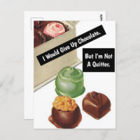 Chocolate Lover, Funny Vintage Look Postcard