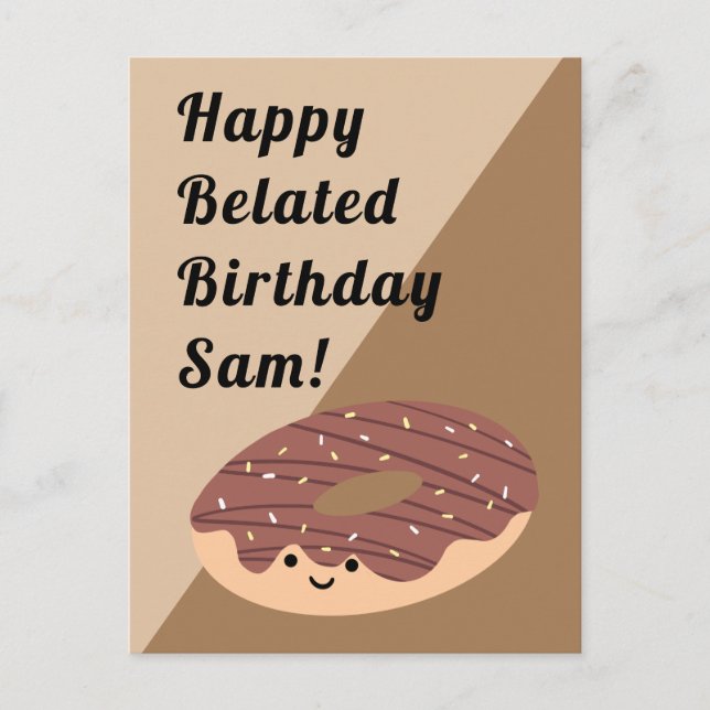 Postal Chocolate marrón roce nogal | Cumpleaños (Anverso)