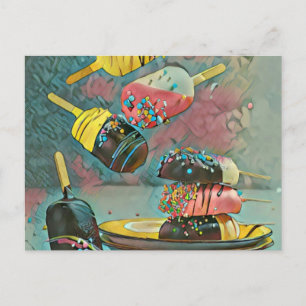 Postal Chocolate paleta con sprinkles