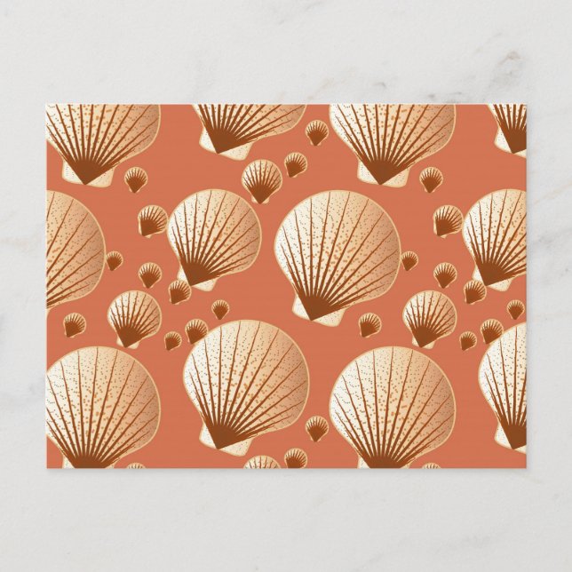 Postal Chocolate y conchas de caracol color bronceado sob (Anverso)