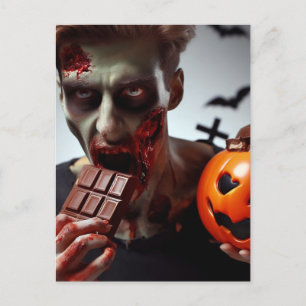 Postal Chocolate Zombie Comer Halloween
