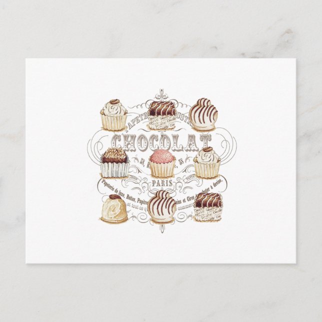 Postal chocolates franceses modernos (Anverso)