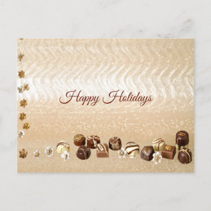 Postal Chocolates Surtidos con Flores Decorativas