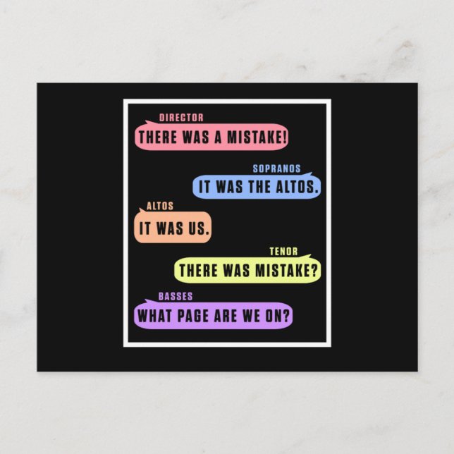 Postal Choir Director Tenor Soprano Altos Basses Chorus G (Anverso)