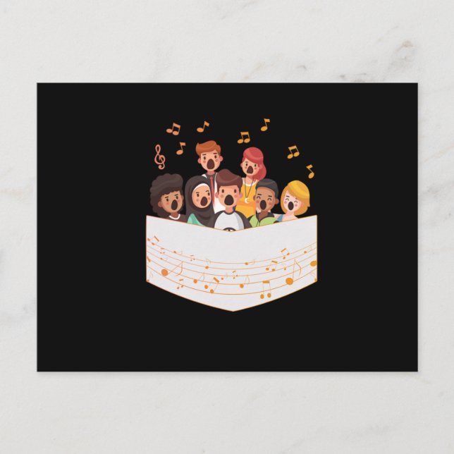 Postal Choir Group Cantando Chorus Choral Music Clef Gift (Anverso)
