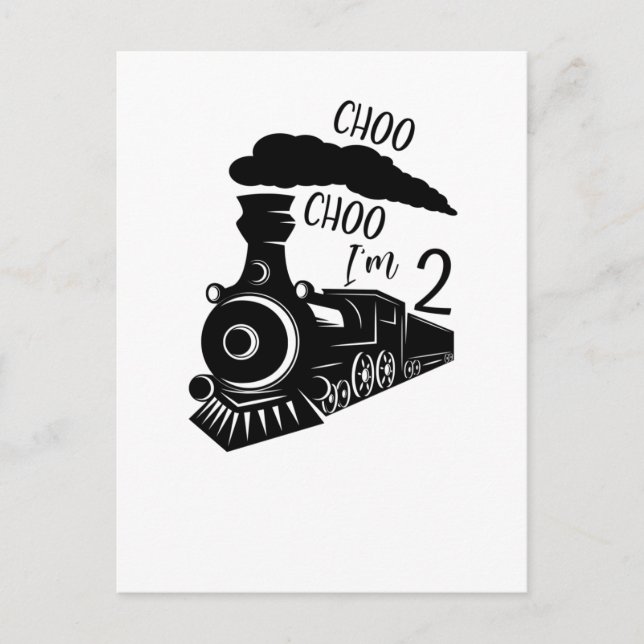 Postal Choo Choo Tengo 2, 2 años, niño de tren (Anverso)