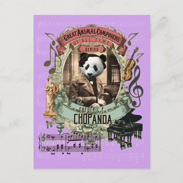 Postal Chopanda Funny Panda Gran Compositor Animal Chopin (Anverso)