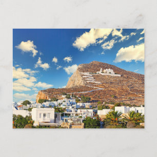 Postal Chora con la iglesia de Panagia en Folegandros
