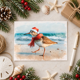 Postal Chorlito de Navidad en la Playa