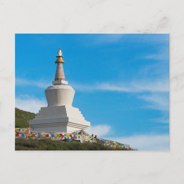Postal Chorten del Monasterio de Tagong (Anverso)