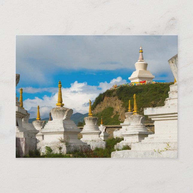 Postal Chortens del Monasterio de Tagong (Anverso)