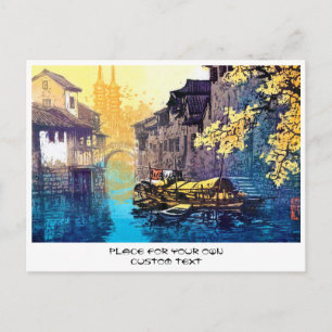 Postal Chou Xing Hua Suzhou Pintura de la puesta de sol e