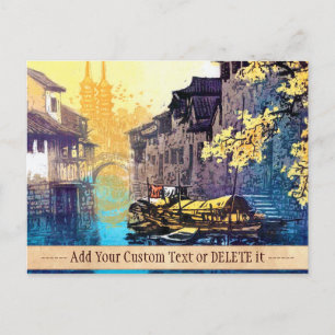 Postal Chou Xing Hua Suzhou Pintura de la puesta de sol e