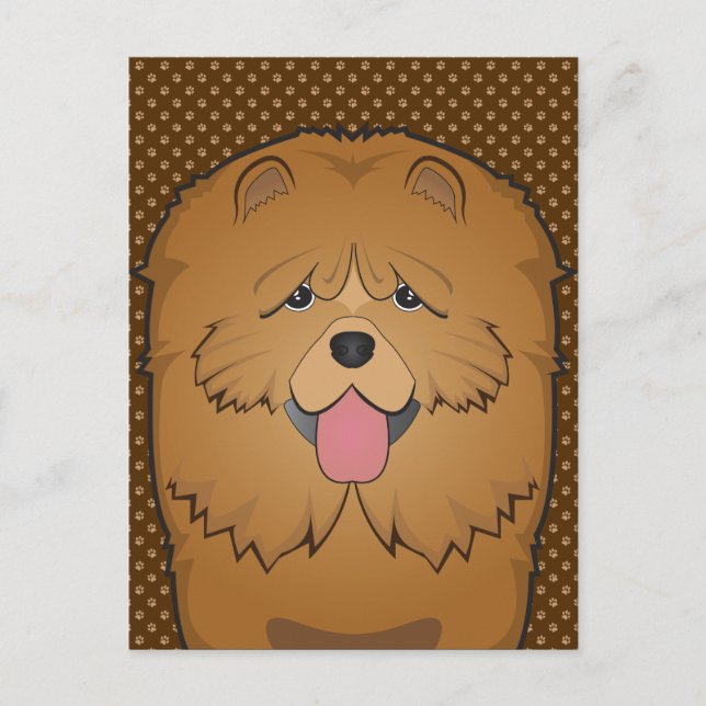 Postal Chow Chow Dog Personalizado Paws (Anverso)