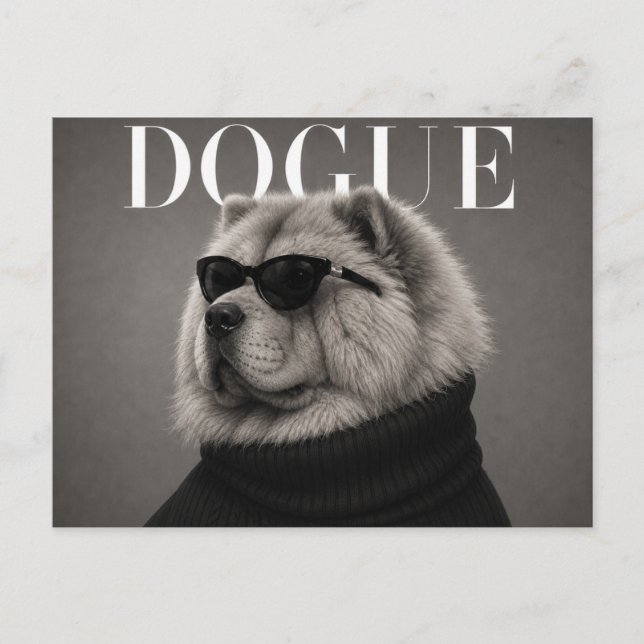 Postal Chow Chow Editorial de Moda de Lujo (Anverso)