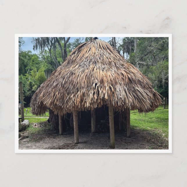 Postal choza de la aldea TIMUCUAN (Anverso)