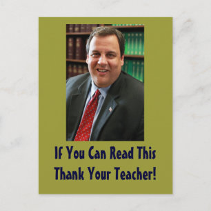 Postal Chris Christie Gracias A Su Postcarta De Maestros
