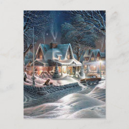 Postal Chrismas Winter Cottage