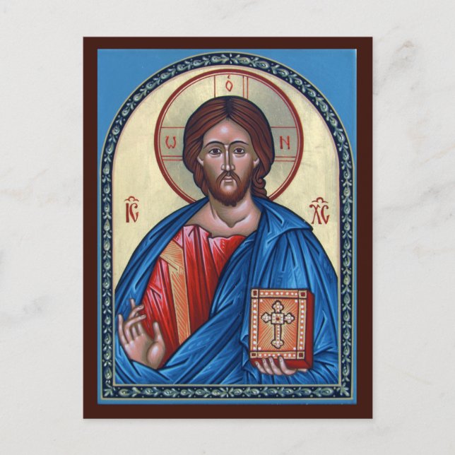 Postal Christ Pantocrator Prayer Card (Anverso)